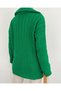 Zippered Knitted Knitwear Tunic - Green - 2