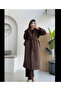 Brown Long Suede Trench Coat - 9608