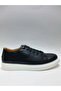 Genuine Leather Large Size (45-46..) Lace-Up Black Casual Model Men's Shoes