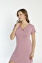 Women's Short Sleeve Cotton Nightdress / Plus Size - 5