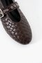 Nice Silver Buckle Detailed Knitted Women's Ballerinas - 8