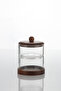 Acacia Lid 2-Tier Glass Storage Container Jelly Bean Nuts Candy Jar Kitchen Organizer Jar - 4