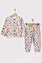 Unisex Children's Leaves Patterned Digital Printed 100% Cotton & Ribbed Knit Double Set Premium Series - 4