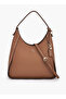 Textured Shoulder Bag with Zip Closure