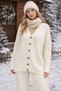 Women's Loose Fit 36-42 Size Comfortable Cut Knitwear Front Button Cardigan and Pants Casual Top and Bottom Set - 4