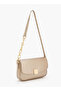Textured Shoulder Bag with Button Closure - 2