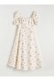 Xside Floral Balloon Sleeve Waist-Slit Dress - 6