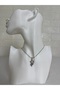 Women's Silver Color Star Figured Stone Thin Chain Necklace – Elegant and Stylish