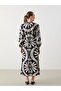 Lcwaikiki Classic Black High Neck Patterned Dress - 7