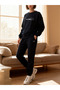 Sweatpants Set with Crew Neck Top, Lacevert Color, Hope Print - 2