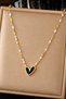 Elegant Black Heart Detailed Gold Color Women's Necklace – Stylish, Romantic, and Meaningful Gift - 3