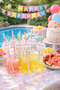 Pink Flower Themed 10-Piece Figured Straws Birthday Party Supplies - 2