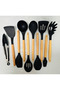 Essential Silicone 12-piece Ladle Set - Heat Resistant, with Spatula Stand, Pasta and Beater Ladle