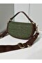 Brown Straw Women's Half Moon Model Hand and Shoulder Bag - 3