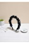 Black Satin Rose and Bead Detailed Crown -Bridesmaid Wedding Engagement Hair Accessory - 3