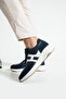 Men's Navy Blue Suede-Leather Comfortable Sole Casual Sneaker Shoes - 3