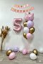 5 Year Old Cat Themed Birthday Balloon Set – Pink Gold Concept