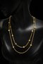 Steel Gold Color Double Row Ball Detailed Necklace - 2
