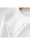 Newborn Baby Girl Cotton Lace Collar Booties Jumpsuit Set Hospital Discharge Gift Baby Set Ecru - 8
