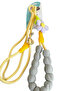 Yellow Travel Harness with Flower Figures - Cat and Small Breed Dog Harness - Comfortable Training Harness with Drawstring - 2