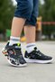 Black Children's Velcro Sports Shoes Sneakers Boys Girls 03Nav