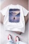 Unisex but Why Lone Penguin Sırt Printed T-Shirt, Oversized Nihilist Penguin Themed Tshirt - 3