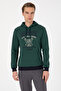 Men's Regular Fit Hooded Dark Green Sweatshirt 50309008-Vr079