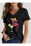 V-Neck Oversize Caretta Caretta Printed T-Shirt