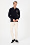 Men's Slim Fit Half-Zip Navy Blue Sweater 50314155-Vr033 - 4
