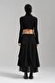 Women's Long Skirt with Tulle Fabric Detail and Elastic Waist Design - 4