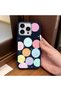 iPhone 16 Pro Compatible, Funny Smiley Face Pattern Leather Texture Silicone Phone Case. - 2