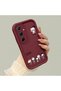 Samsung Galaxy A55 Compatible Impact Protection Lens Protection Claret Red Silicone Case Cute Snoopy Pattern