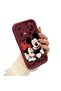 Redmi Note 12 5g Compatible Impact Protection Lens Protection Claret Red Silicone Case Mickey Mouse Pattern - 3