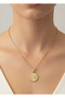 Steel gold medal f letter necklace - 25-clkk208