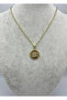 Steel Gold Medallion Letter B Necklace - 25-Clkk210 - 2