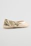 Women's Ballet Flats with Mesh Detail, Pointed Toe and Bow, Fira Gold - 6