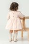 My Little One's Cicileri Bear Embroidered Ruffle Princess Dress 2-Piece Baby Girl Set - Salmon - 2