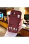 iPhone 16E Compatible Impact Protection Lens Protection Claret Red Silicone Case Cute Snoopy Pattern - 4
