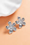 Pearl Detailed Flower Earrings / Lotus Earrings - 4
