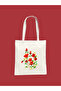 Watercolor Red Flowers Printed Cloth Bag
