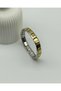 Steel silver italian gold striped nomi bracelet - 25-blk93