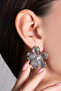 Pearl Detailed Flower Earrings / Lotus Earrings - 3