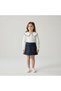 Girls' Floral Embroidered Denim Skirt Two-Piece Set