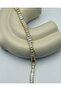 Steel Gold Baguette Stone Waterway Bracelet - 25-Blk325 - 2