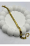 Steel Gold Sequined Barley Thick Bracelet - 26Blk01 - 2