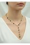 Steel Colorful Stone Y Necklace - 25-Clkk134