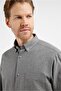 Smoked Buttoned Collar Long Sleeve Pocketed Comfort Fit Cotton Shirt 1004255234 - 4