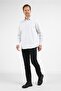 White Self-Patterned Hard Collar Long Sleeve Pocketed Comfort Fit Cotton Shirt 1004255227 - 2