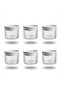 6-Piece Vacuum Lid Line Patterned Glass Stylish Breakfast Storage Container White Lid Transparent Design 365 ml - 3