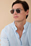 Hablat Luxury Square Uv400 Filtered Men's Cream Brown Ultra Light Sunglasses - 5
